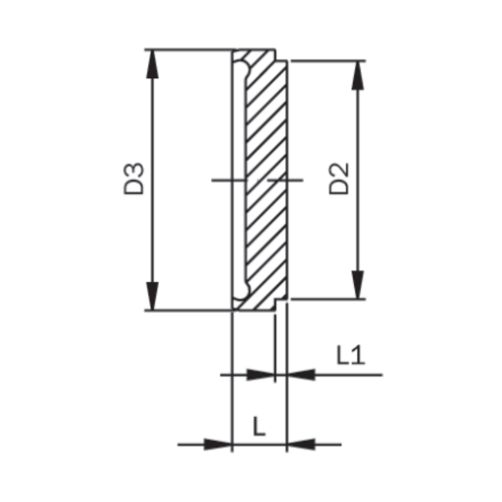 Blind liner, aseptisk DIN 11864-1, serie A, DIN