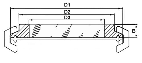 Skueglas for Clamp union, ISO, borosilikat