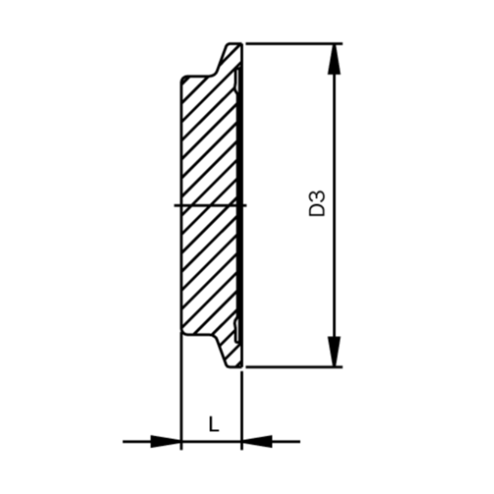 Clamp liner blindskive, aseptisk DIN 11864-3, serie A