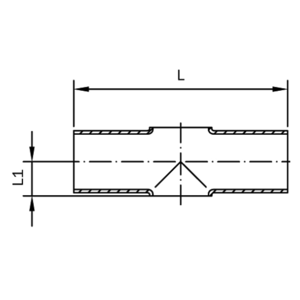 Kryds, kort gren, poleret, DIN