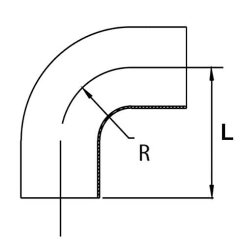 Bøjning, DS/SMS - ISO, 90 grader