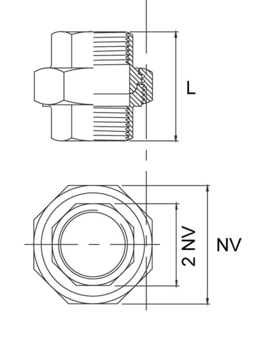 Union, konisk tætning, muffe/muffe