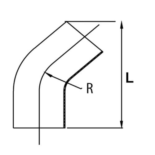 Bøjning, DS/SMS - ISO, 45 grader