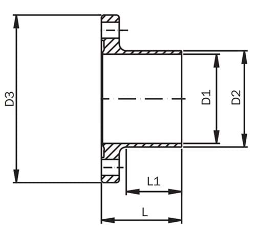 Flange liner, ISO, 11864-2, serie B
