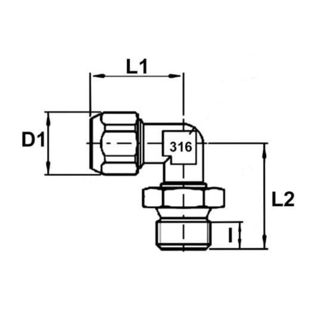 Push-on vinkel, svirvel, BSPP