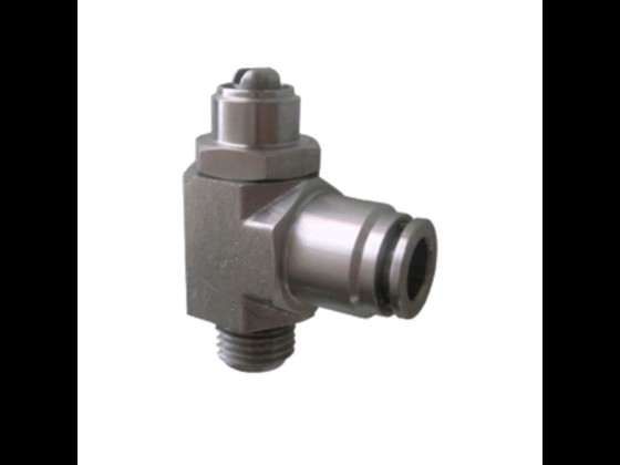 Push-in flow regulator fremstillet i rustfrit stål AISI 316. Inkl. Viton-pakning. Velegnet til trykluftsslanger. Tåler op til +150°C og 20 bar. Bestil her!