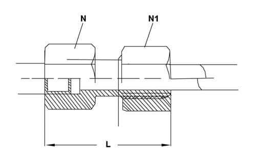 Overgangsstykke med indv. gevind