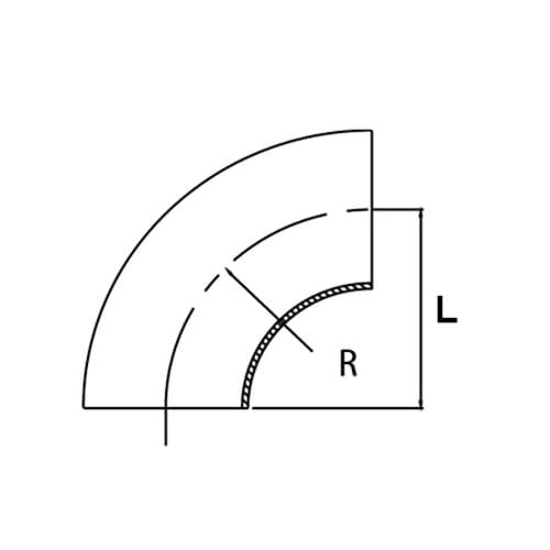 Bøjning 90°, ISO rør, svejst