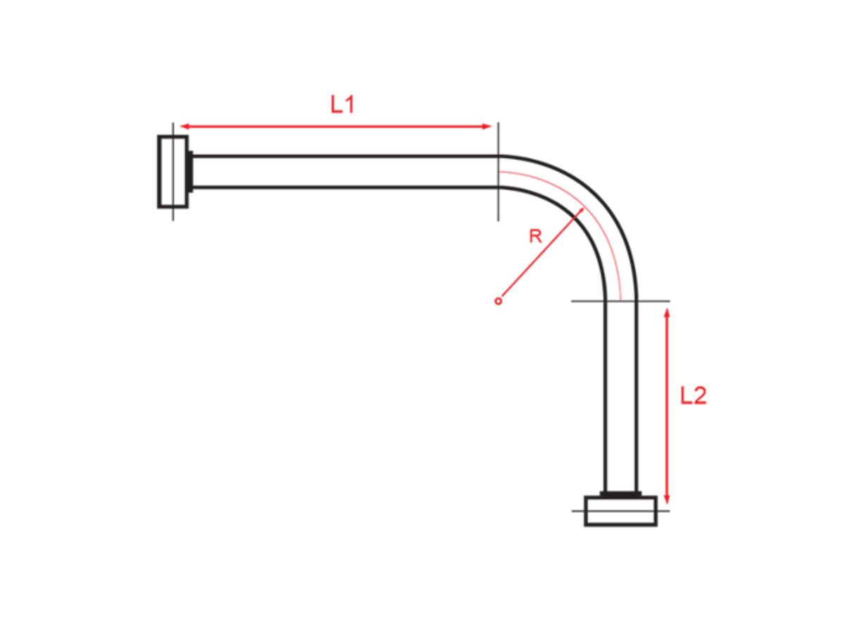 Find bøjningsradiussen