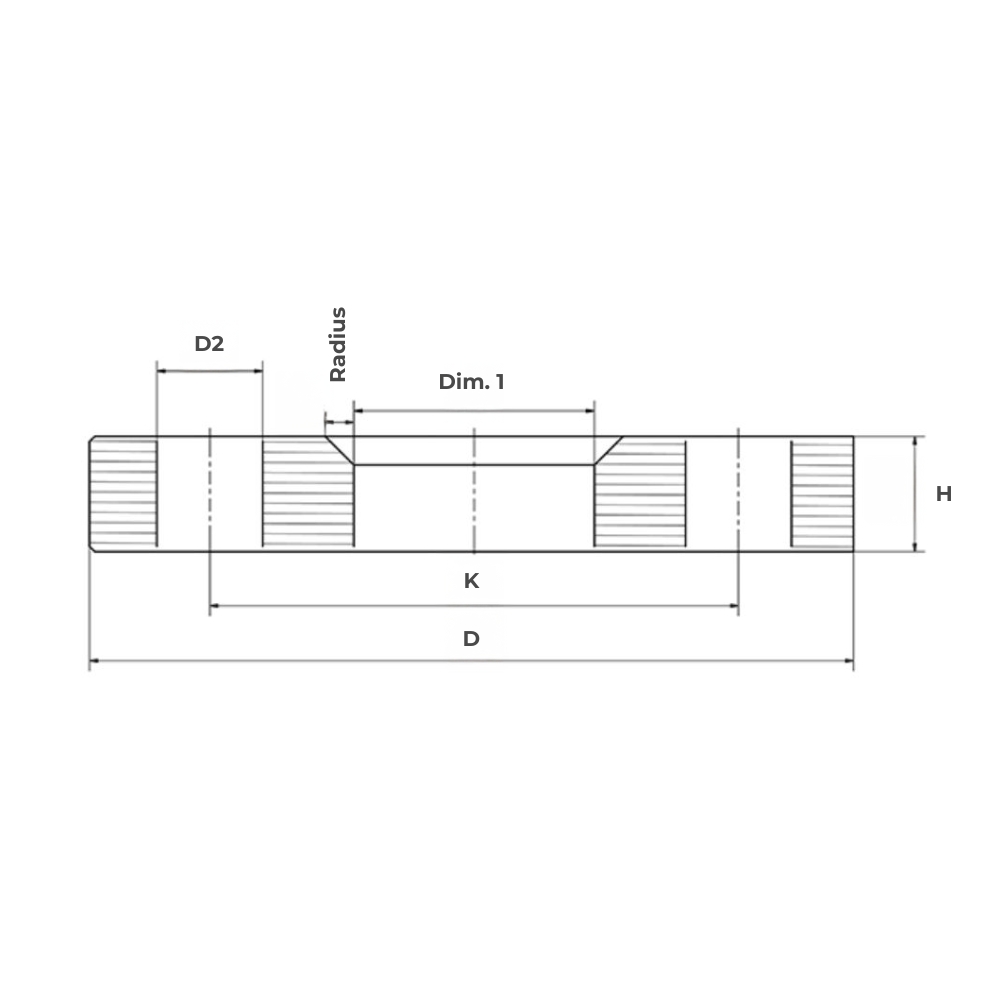Løsflange, ISO, EN 1092-1 (DIN 2642)
