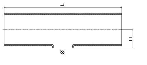T-stykke, kort, reduceret gren, DIN