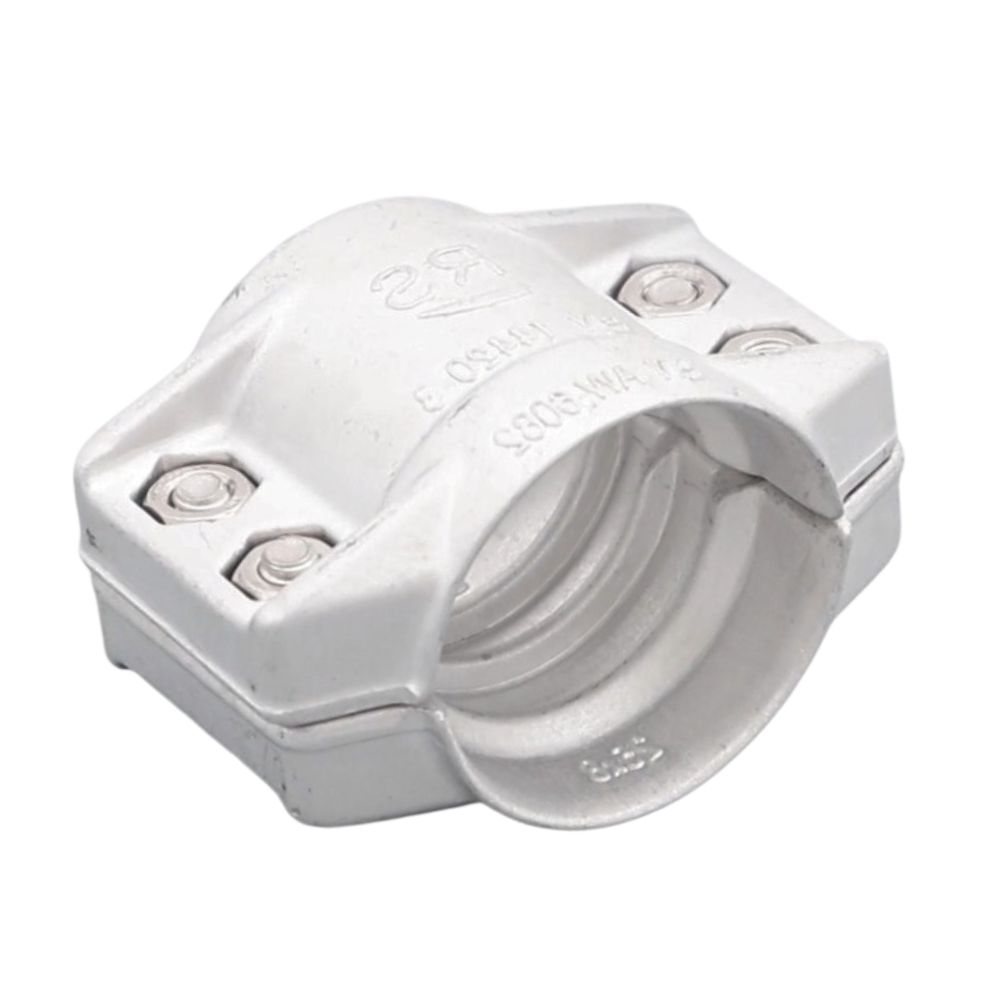 Alfotech's aluminium klembakker for DIN 2817 er af høj kvalitet. Spændes sammen omkring slangen vha. bolte for optimal sikkerhed. Bestil online via webshop her.