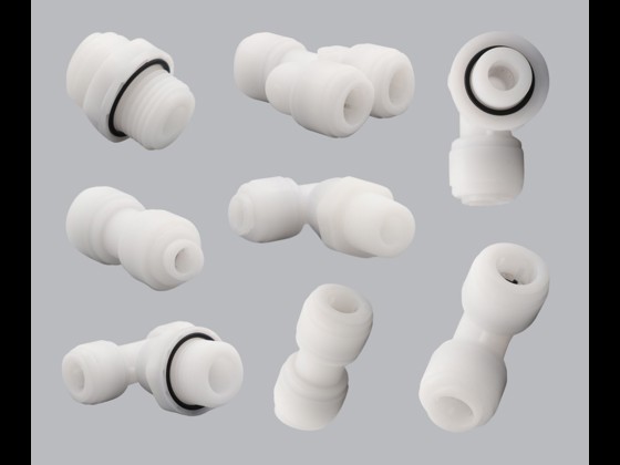 Push-in fittings i høj kvalitet fremstillet af polyoxymethylen (POM). Overholder EC 1935/2004. Lang levetid og højt sanitært niveau. Se udvalget her!