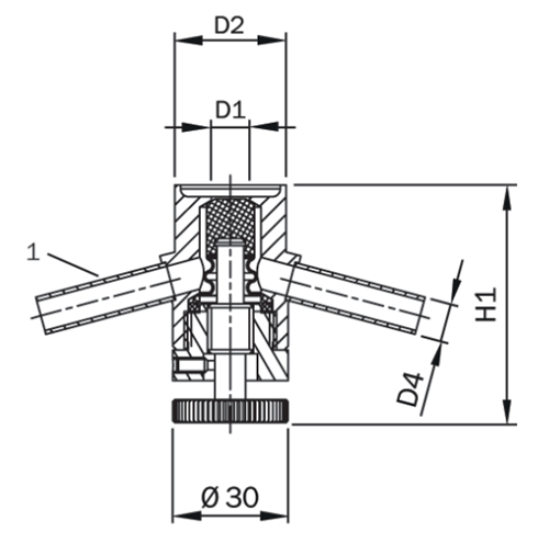 Prøveudtagshane med skyl