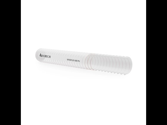 Windflex 600 PUR-slange velegnet til udsugning af luft og damp, med kobberbelagt stålspiral og temperaturbestandighed op til +90°C. Bestil her!