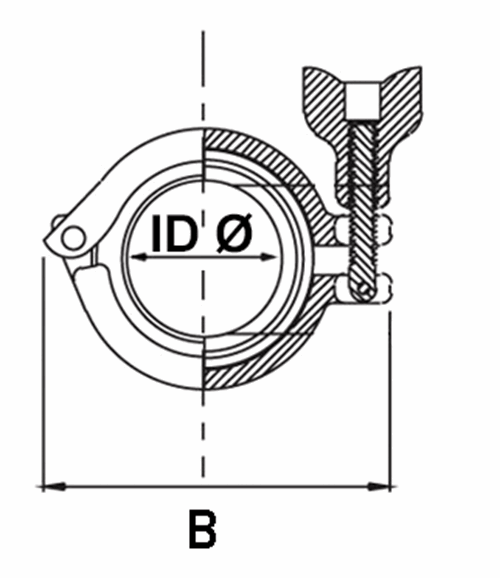 Clamp spændering, dobbelt hængslet