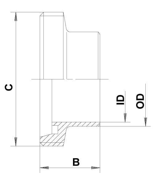 DIN svejsenippel til ISO rør