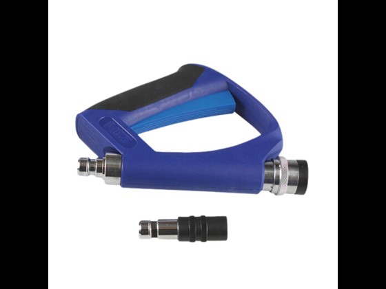 Ergonomisk varmtvandspistol med 1/2” gevind. Lav vægt og termisk beskyttelse. Tåler 10 bar og 80°C. Perfekt til langtidsbrug. Bestil online på webshoppen i dag!