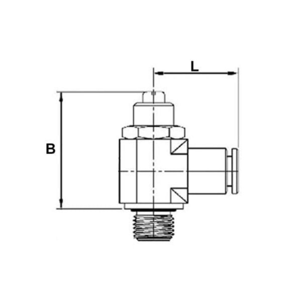Push-in, flow regulator