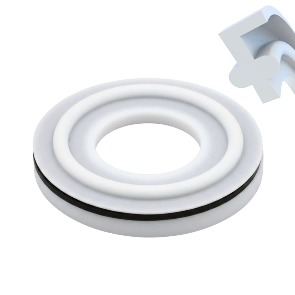 Clamp unionspakning, PTFE/Viton, med læbe