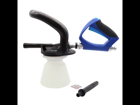 Ergonomisk spulepistol med 1,4 l beholder og 1/2” gevind. Lav vægt, trinløs regulering og kemiresistens. Tåler 10 bar og 40°C. Bestil online i dag!