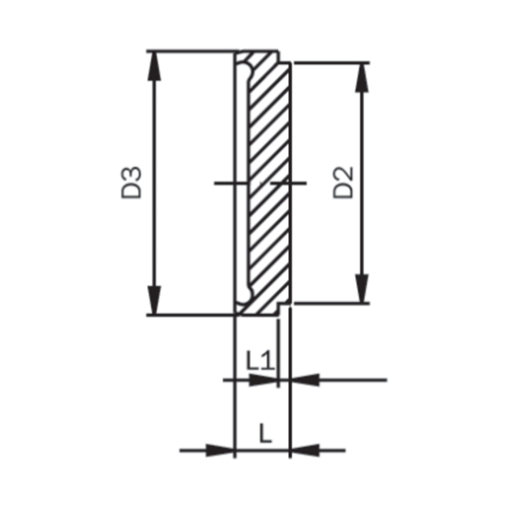 Blind liner, aseptisk DIN 11864-1, serie C, tomme