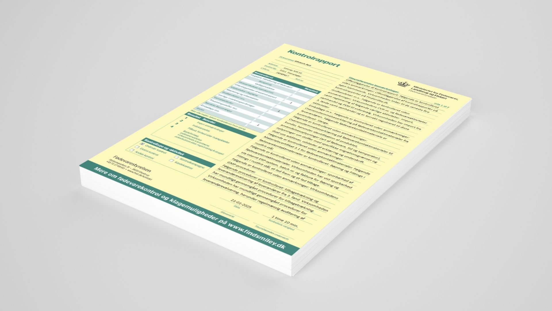 Registreret hos og auditeret af Fødevarestyrelsen