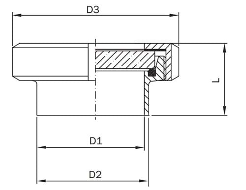 Skueglas med union, DIN, borosilikat