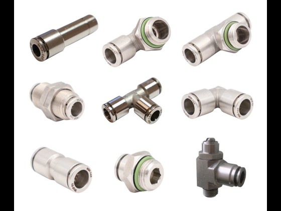Bredt sortiment af robuste push-in fittings fremstillet i rustfrit stål. Velegnet til forskellige applikationer inden for procesindustrien. Se udvalget her!