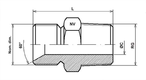 Brystnippel, 60 gr. i en ende, BSPT