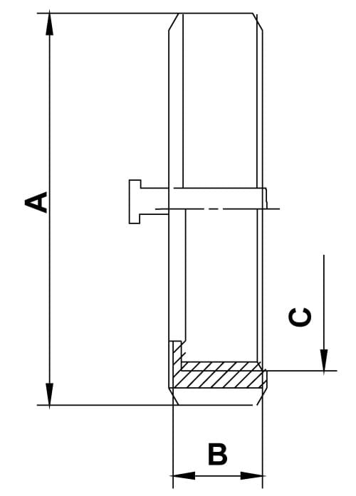 DIN slutmuffe med tap & kæde