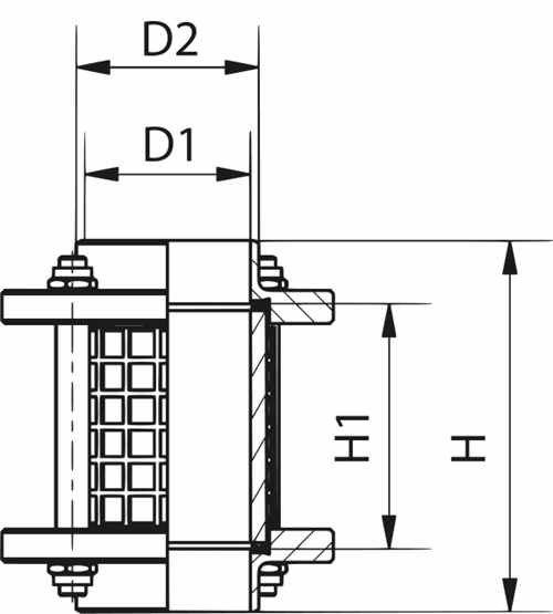 In-Line skueglas med svejseender, DIN