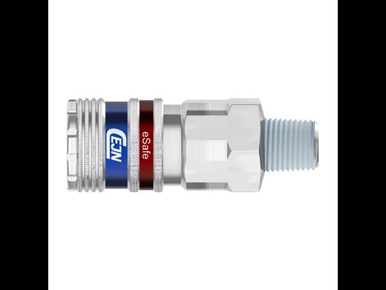 Cejn eSafe koblingshus med udvendigt BSP-gevind. Fremstillet i rustfrit stål AISI 316. Lang levetid og ideel til aggressive miljøer. Bestil via webshop her!