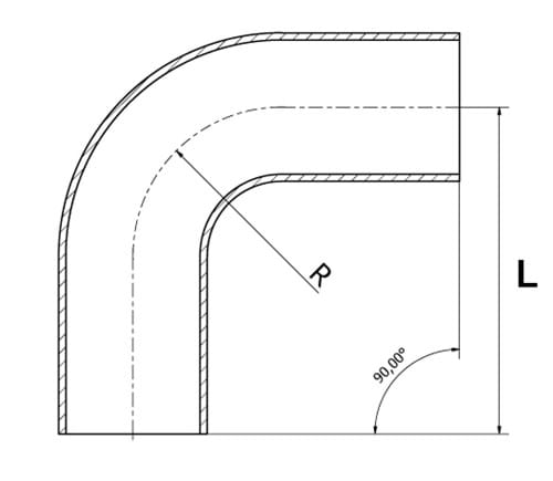 Bøjning, 90 grader, DIN