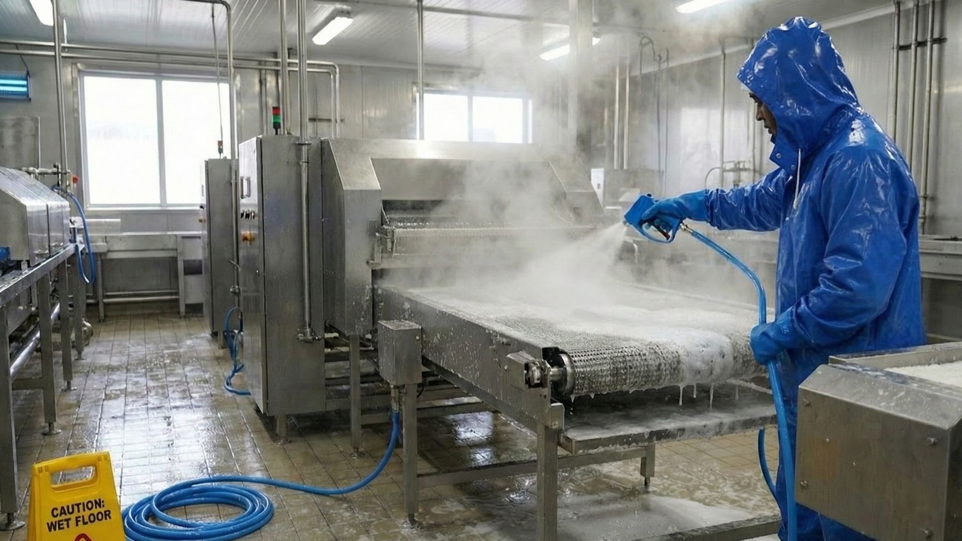 man doing low pressure cleaning