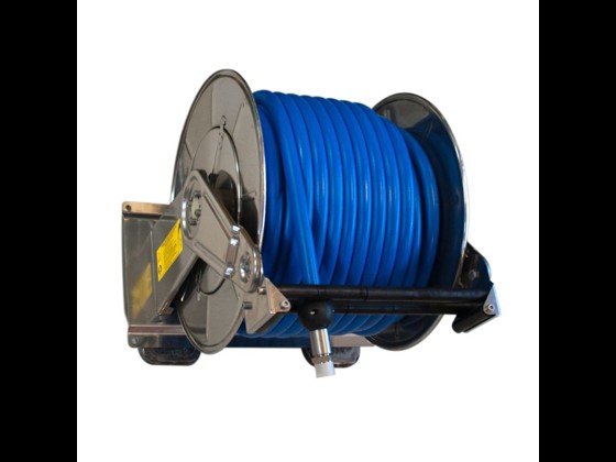 Alfotech's rustfrie slangeopruller AFT 6000-6001 AV er af høj kvalitet og kommer m. fjederoprulning. Passer til 3/8”, 1/2”, 3/4” & 1” slange (max 60m i længde).