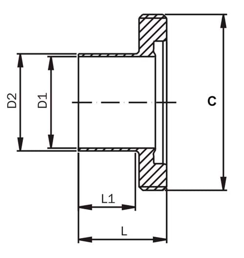 Svejsenippel, DIN, 11864-1, serie B