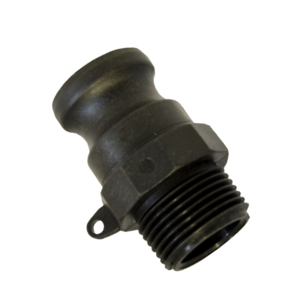 Camlock Type F koblingsnippel i sort polypropylen med BSPT gevind. Tåler -20°C til +90°C og er modstandsdygtig over for kemikalier. Bestil i dag!