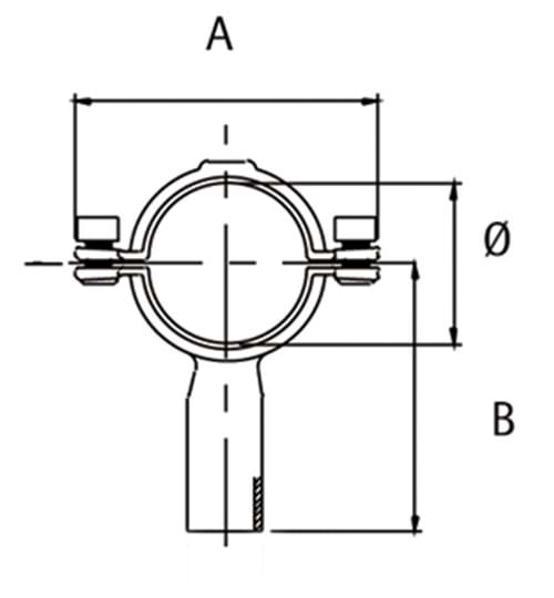 Rørbærer med skaft, Unbraco bolte