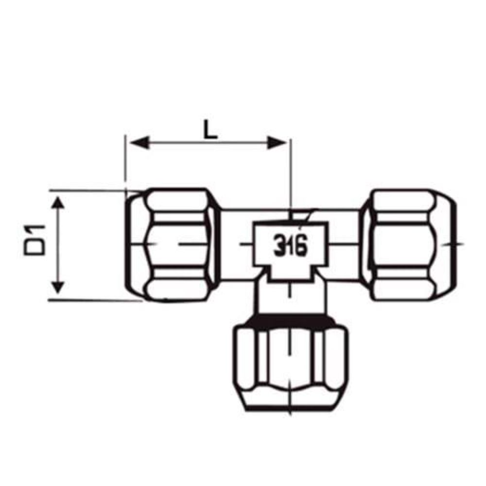 Push-on T-stykke, union